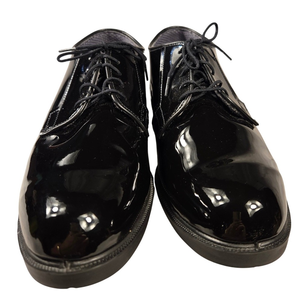 Bates Lites Mens Black Glossy Patent Leather Oxford Dress Shoes Uniform E00078